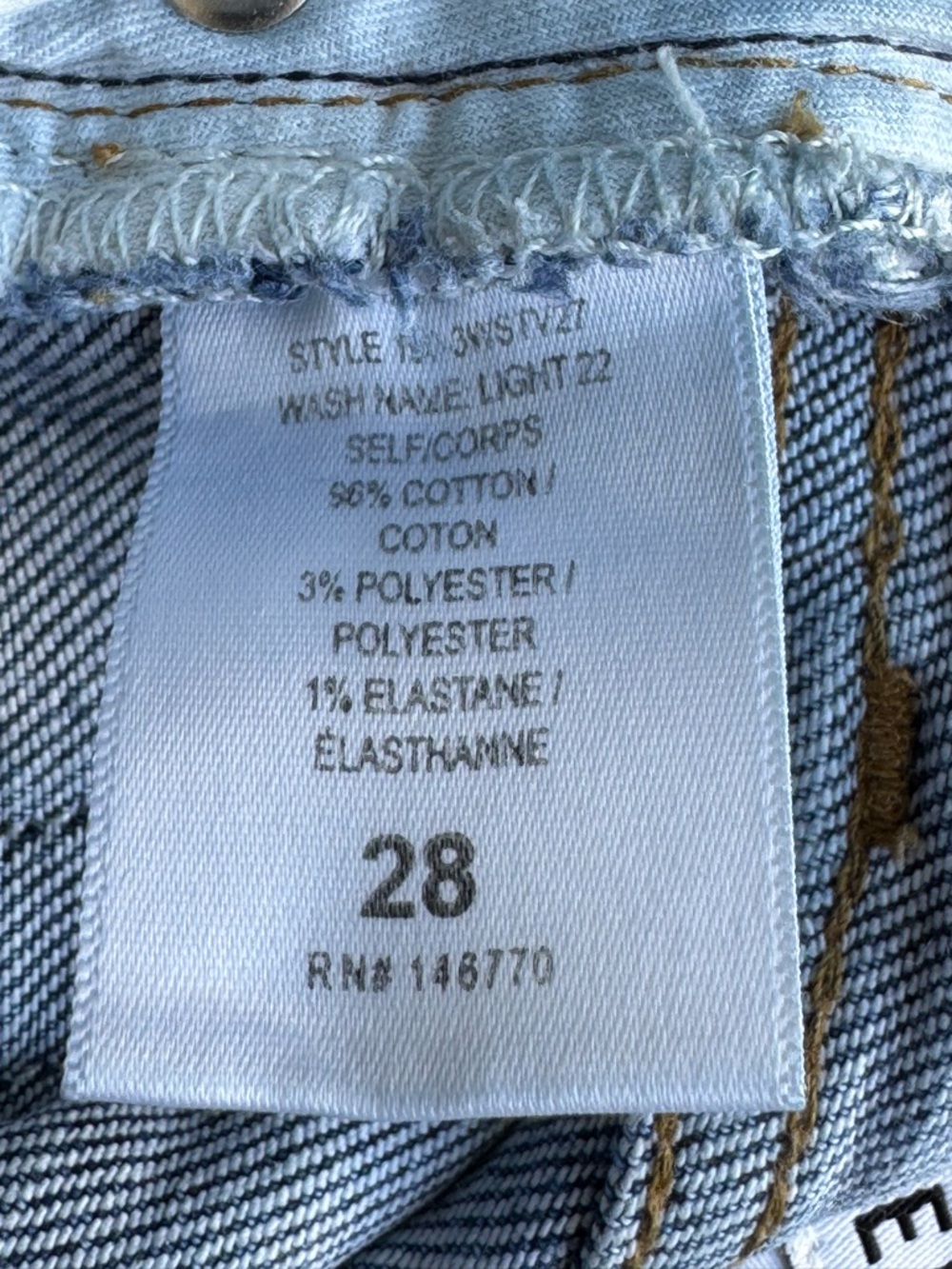 RE/DONE Originals High Rise Stove Pipe Jeans Size 28 Cropped Raw Hem Light Wash - Picture 7 of 7
